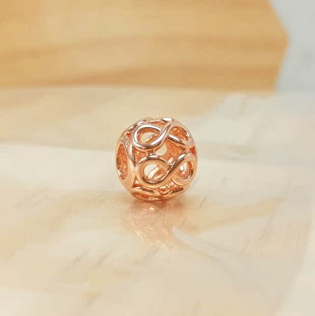 1541love dice bead 925 Silver zircon  wish Silver Bead Twining love roll Of heart love infinite Symbol