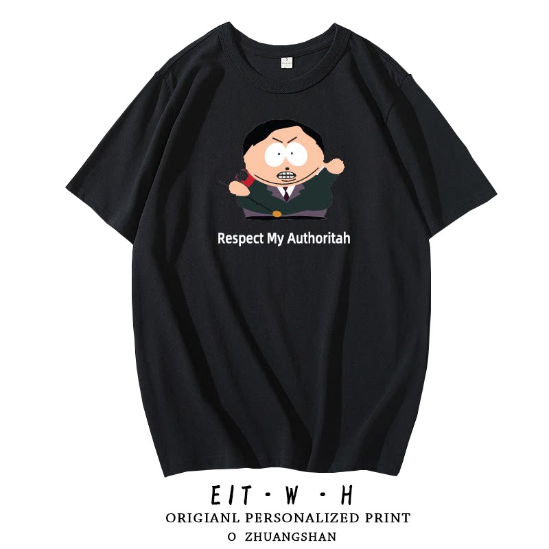 Футболка South Park с надписью Южный Парк, Kenny в коротком рукаве, одежда вокруг Kenny, полурукавная футболка