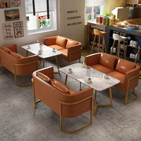 Nhà hàng phương Tây đơn sàn đôi sofa cửa hàng trà bình thường quán cà phê bàn ​​ghế kết hợp kinh doanh nội thất văn phòng - FnB Furniture bàn tròn tiếp khách văn phòng