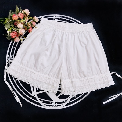 taobao agent Genuine cotton protective underware, shorts, Lolita style, drawstring, elastic waist