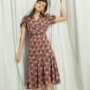 Tương đối sợi Wormwood | Pháp retro in ấn váy hoa đuôi cá váy trong phần dài của eo cao quấn mùa hè váy ngủ 2 dây