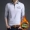 Áo thun nam mùa thu và phân bón cộng với áo thun cotton tay dài chất béo XL với ve áo và áo polo nhung trẻ trung