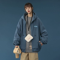 Кардиган, демисезонная куртка, спортивный топ, толстовка с капюшоном, коллекция 2021, оверсайз, в корейском стиле, увеличенная толщина