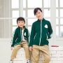 Stankids retro xanh dài tay áo len cardigan áo khoác cotton giản dị dây kéo 2019 mùa thu mới mặc cha mẹ-con - Trang phục dành cho cha mẹ và con áo thun gia đình