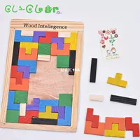 New Montessori Wooden Blocks Children Wood Intelligence Russ