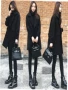 2018 chống mùa thu đông mới phiên bản Hàn Quốc mới của áo len mỏng màu đen mỏng trong chiếc áo khoác len nữ dài áo dạ ngắn