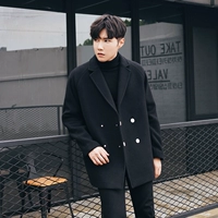 MRCYC Hàn Quốc phiên bản của raglan tay áo len áo khoác nam xu hướng rắn màu lỏng đôi ngực áo len áo khoác áo khoác thủy triều áo khoác nam