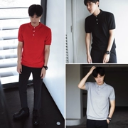 MRCYC Mùa Hè Nam Ngắn Tay Áo T-Shirt Hàn Quốc Slim Ve Áo Màu Rắn Knit Polo Áo Slim Nửa Tay Áo Sơ Mi