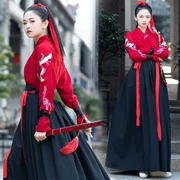 Trung Quốc kiếm sĩ gió nam trang phục dân tộc lỏng lẻo Võ thuật Trung Quốc cổ đại Hanfu đôi nam nữ trang phục mùa hè nam - Trang phục dân tộc