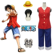 Tùy chỉnh 
            One Piece Luffy hai năm trước trang phục người lớn và trẻ em mã anime Cosplay quần áo nam sẵn sàng/giày tóc giả mua riêng