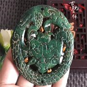 Ming và Qing triều đại chiến tranh treo cổ cao ngọc bích miếng cũ 岫 ngọc khô xanh ngọc bích cổ ngọc bích ngọc bích mặt dây chuyền cổ Ruiyu