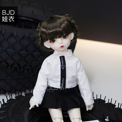 taobao agent Demon Guru BJD baby clothing 6 -point simple short letters college style long -sleeved shirt top