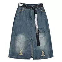 Ief tình yêu quần áo phù hợp với váy squat đùi dày 2019 hè Hàn Quốc phiên bản váy denim một từ váy cao eo - Trang phục thể thao bộ thể thao nữ đẹp