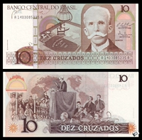 [Americas] brand new UNC Brazil 10 nhân dân tệ 1987 phiên bản của đồng tiền nước ngoài tiền giấy ngoại tệ giá đồng tiền xu cổ