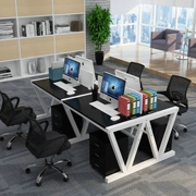 Bàn ghế văn phòng hình chữ nhật bàn hội nghị lớn bàn dài đơn giản hiện đại bàn ghế - Nội thất văn phòng