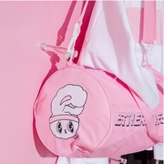 Siêu dễ thương Nhật Bản và Hàn Quốc em gái mềm túi hành lý màu hồng dễ thương thỏ in túi du lịch cô gái trái tim đeo túi lớn
