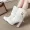Giày đế xuồng màu trắng mới 2018 đế cao gót nữ mùa thu đông cộng với đôi giày tuyết lông mịn dày với đôi bốt cỡ lớn