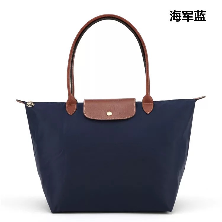 Best Seller / Dark Blue [Large]summer commute France classic Dumplings female nylon Tote Bag portable The single shoulder bag package female high-capacity Longxiang bag