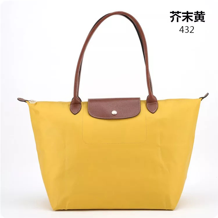 Yellow [Medium]summer commute France classic Dumplings female nylon Tote Bag portable The single shoulder bag package female high-capacity Longxiang bag
