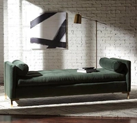 Кровать Стол легкая роскошная современная спальня с скамейкой скамейки скамейки для кровати с подлокотником, беспомощный диван, темно -зеленый туфли, чтобы войти в дом