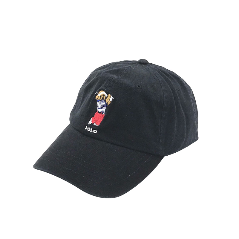 Golf Bear & BlackPolo Bear Hat female Chaopai ins Paul Baseball cap male leisure time peaked cap Sun hat RL Export