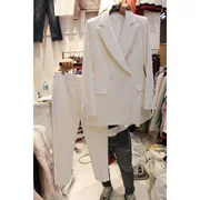 Bộ đồ vest nữ 2019 xuân hè mới của phụ nữ Hàn Quốc chuyên nghiệp quần dài 9 chiếc quần lọt khe màu trắng giản dị - Business Suit