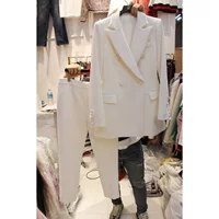 Bộ đồ vest nữ 2019 xuân hè mới của phụ nữ Hàn Quốc chuyên nghiệp quần dài 9 chiếc quần lọt khe màu trắng giản dị - Business Suit áo măng tô nữ