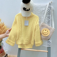 Зимний свитер, детский плетеный трикотажный лонгслив, увеличенная толщина, 2020, в западном стиле