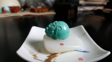 Украшения на шею 高瓷度原矿绿松石 苏州三石工作室 玄武龙龟