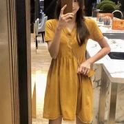 Váy ngắn nữ đẹp Hàn Quốc 20190 hè mới khí chất ngọt ngào eo thon giảm béo - Váy eo cao