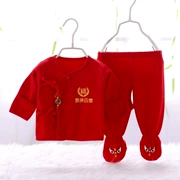 Quần áo sơ sinh cotton 0-3 tháng tu sĩ phù hợp với đồ lót trẻ em Đồ lót trẻ em lớn màu đỏ bé mỏng mùa xuân - Quần áo lót