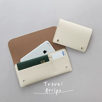 Hàn Quốc nhập khẩu đơn giản dài ví da túi điện thoại di động màu rắn hộ chiếu giữ tài liệu du lịch trọn gói vé chủ thẻ ví đựng giấy tờ xe ô tô