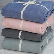 Nhật rửa sạch bông doanh nghiệp giường bông đơn giản rắn Khăn màu bông trần truồng nệm bảo vệ bìa vận chuyển 1,5 1.8m - Trang bị Covers