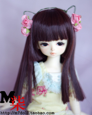 taobao agent BJD baby uses high temperature silk three -knife flat wigs, straight bangs, six points, 6 minutes, 4 minutes, spot