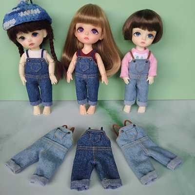 taobao agent [Tide very] BJD 8 points 6 points Lati OB11 Holala doll clothes denim back trousers