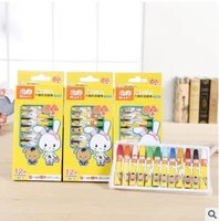 Мультяшная масляная пастель, детские мелки для школьников, фартук для рисования, в корейском стиле, 12 цветов, можно стирать