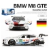 Mẫu xe hợp kim chính hãng BMW M8GTE xe thể thao Le Mans đường đua Mô phỏng xe mô hình xe đồ chơi trẻ em - Chế độ tĩnh mô hình ô tô Chế độ tĩnh