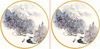 Три -фуут Doufang китайский китайский бутик пейзаж [снежный рисунок] Распаковал монтажную ядро ​​двойной картину многоэтажных продаж T