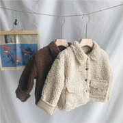 Mùa thu và mùa đông 2019 trẻ em áo khoác lông cừu bé trai và bé gái lông xù một chiếc áo sơ mi ngắn sang trọng trẻ em mặc - Áo khoác