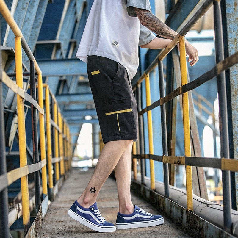 街拍 日系复古男工装裤短裤休闲五分裤 a207-p45