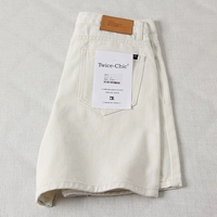 Белая цветная джинсовая юбка, шорты, штаны, в корейском стиле, высокая талия, свободный крой
