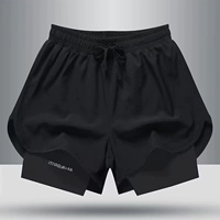 Мужские спортивные шорты для спортзала, шелковые быстросохнущие штаны для тренировок, для бега
