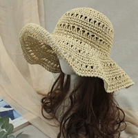 Плетеная пляжная складная солнцезащитная шляпа ручной работы на солнечной энергии