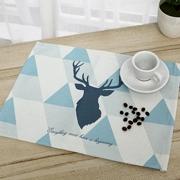 Đề xuất Bắc Âu tuần lộc nai sừng tấm bông mat bảng vải cốc mat cách nhiệt pad món ăn nhà mat pad vuông - Khăn trải bàn