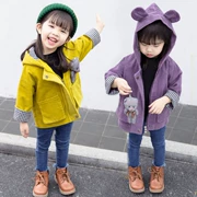 Áo khoác bé gái mùa xuân 2019 mới xuân và phiên bản Hàn Quốc của bé gái mùa xuân và mùa thu nước ngoài trẻ em áo gió bé gái áo thủy triều - Áo khoác