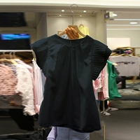 Шифоновая летняя свежая брендовая рубашка, бюстгальтер-топ, короткий рукав, в корейском стиле