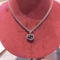 Gucci, ожерелье, цепочка, ретро подвеска подходит для мужчин и женщин для влюбленных, серебро 925 пробы