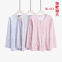 Của phụ nữ cotton phần mỏng dài tay cardigan mùa thu dòng nút khóa mảnh duy nhất áo sơ mi cotton nhà khách quần áo đồ ngủ kích thước lớn quần áo bông ấm áp