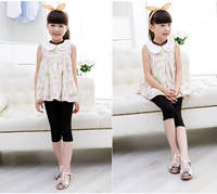 Quần legging cho bé gái bảy điểm Modal mùa hè cho bé gái Slim Phiên bản Hàn Quốc của màu kẹo bé quần bé lớn - Quần thời trang bé gái