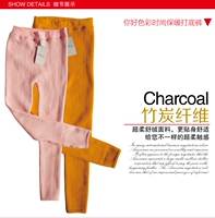 Хлопковые утепленные леггинсы, удерживающие тепло длинные многоцветные штаны, высокая талия
